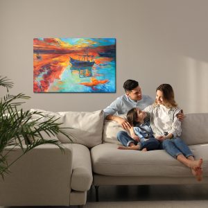 Peinture sur toile Bateaux Peints En Mer – Image 7