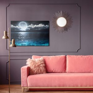 Peinture sur toile Mer La Nuit Avec La Lune – Image 4