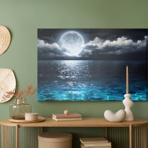 Peinture sur toile Mer La Nuit Avec La Lune – Image 5