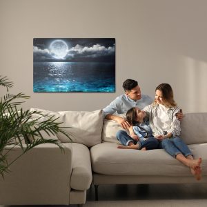Peinture sur toile Mer La Nuit Avec La Lune – Image 7