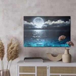 Peinture sur toile Mer La Nuit Avec La Lune – Image 3