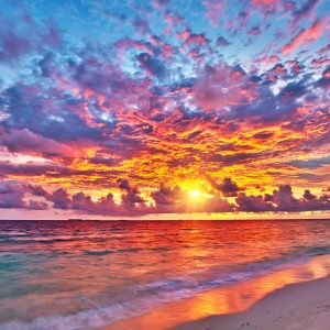 Peinture sur toile Coucher De Soleil Au Bord De La Mer – Image 1
