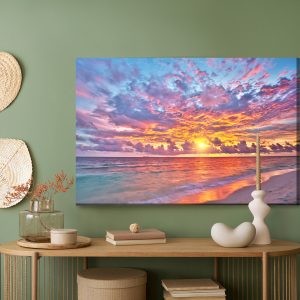 Peinture sur toile Coucher De Soleil Au Bord De La Mer – Image 5