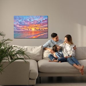 Peinture sur toile Coucher De Soleil Au Bord De La Mer – Image 7
