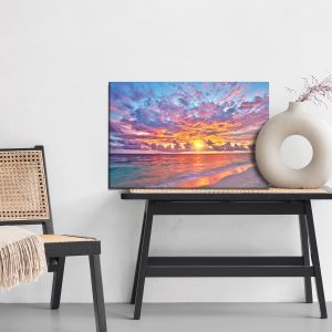 Peinture sur toile Coucher De Soleil Au Bord De La Mer – Image 6