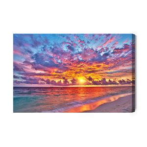 Peinture sur toile Coucher De Soleil Au Bord De La Mer – Image 2