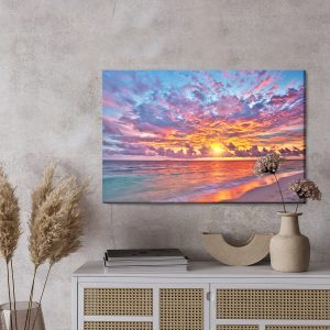 Peinture sur toile Coucher De Soleil Au Bord De La Mer – Image 3