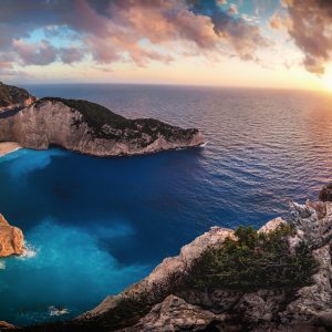 Peinture sur toile Coucher De Soleil En Grèce – Image 1