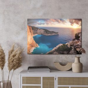 Peinture sur toile Coucher De Soleil En Grèce – Image 3