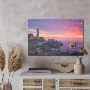 Peinture sur toile Coucher De Soleil Sur L'océan – Image 3