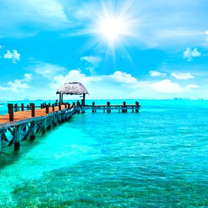 Peinture sur toile Une Jetée Dans La Mer Des Caraïbes – Image 1
