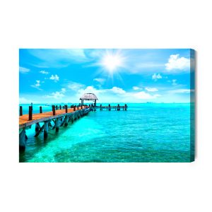Peinture sur toile Une Jetée Dans La Mer Des Caraïbes – Image 2