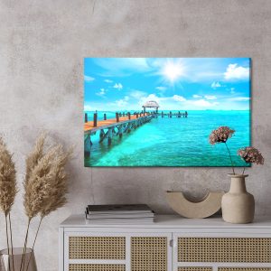Peinture sur toile Une Jetée Dans La Mer Des Caraïbes – Image 3