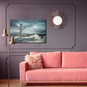 Peinture sur toile Phare Et La Mer Orageuse – Image 4
