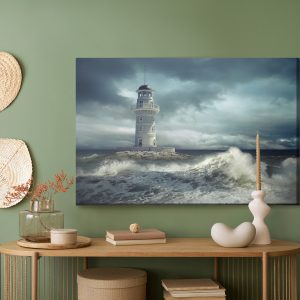 Peinture sur toile Phare Et La Mer Orageuse – Image 5