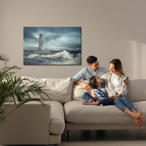 Peinture sur toile Phare Et La Mer Orageuse – Image 7