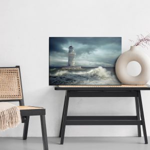 Peinture sur toile Phare Et La Mer Orageuse – Image 6