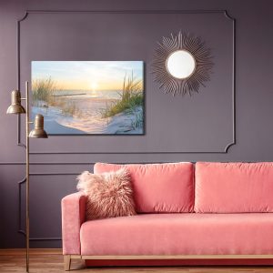 Peinture sur toile Lever De Soleil Sur La Plage De Sable – Image 4