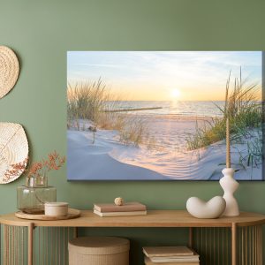 Peinture sur toile Lever De Soleil Sur La Plage De Sable – Image 5