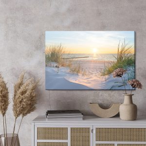 Peinture sur toile Lever De Soleil Sur La Plage De Sable – Image 3