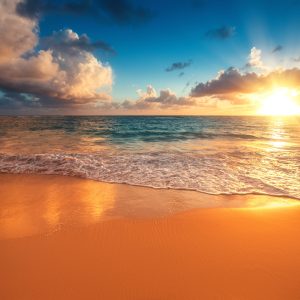 Peinture sur toile Coucher De Soleil Sur La Plage – Image 1