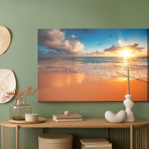 Peinture sur toile Coucher De Soleil Sur La Plage – Image 5