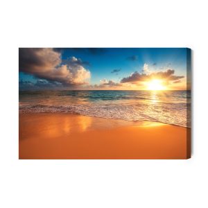 Peinture sur toile Coucher De Soleil Sur La Plage – Image 2