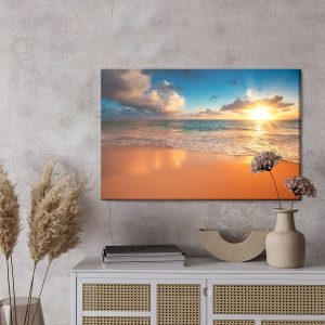 Peinture sur toile Coucher De Soleil Sur La Plage – Image 3