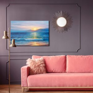 Peinture sur toile Coucher De Soleil Peint Sur La Mer – Image 4