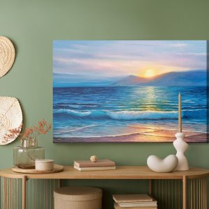 Peinture sur toile Coucher De Soleil Peint Sur La Mer – Image 5