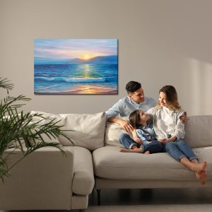 Peinture sur toile Coucher De Soleil Peint Sur La Mer – Image 7