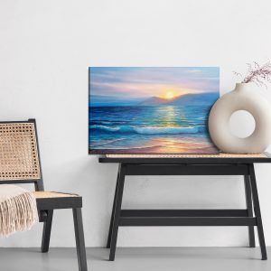 Peinture sur toile Coucher De Soleil Peint Sur La Mer – Image 6