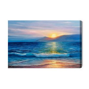 Peinture sur toile Coucher De Soleil Peint Sur La Mer – Image 2