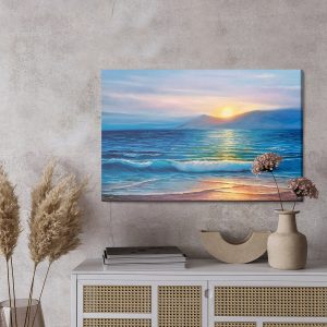 Peinture sur toile Coucher De Soleil Peint Sur La Mer – Image 3