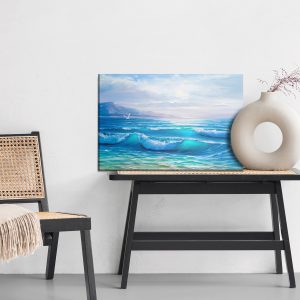 Peinture sur toile Horizon De Mer Peint – Image 6