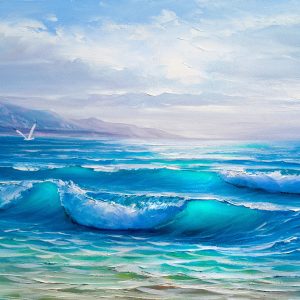 Peinture sur toile Horizon De Mer Peint – Image 1