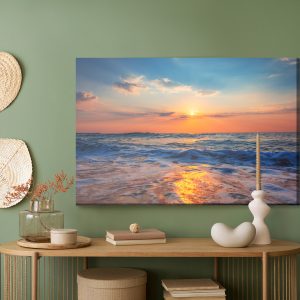 Peinture sur toile Beau Lever De Soleil Sur La Mer – Image 5