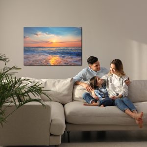 Peinture sur toile Beau Lever De Soleil Sur La Mer – Image 7