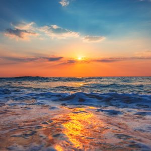 Peinture sur toile Beau Lever De Soleil Sur La Mer – Image 1