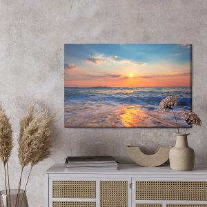 Peinture sur toile Beau Lever De Soleil Sur La Mer – Image 3