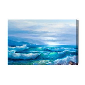Peinture sur toile Vagues De La Mer Agitée – Image 2