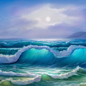 Peinture sur toile Marée Peinte Au Bord De La Mer – Image 1