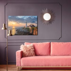 Peinture sur toile Lever Du Soleil Et Le Phare – Image 4