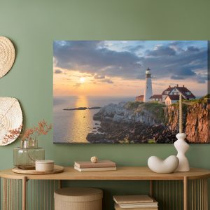 Peinture sur toile Lever Du Soleil Et Le Phare – Image 5