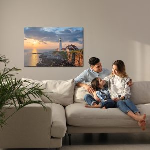 Peinture sur toile Lever Du Soleil Et Le Phare – Image 7