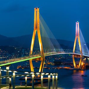 Peinture sur toile Pont Du Port De Busan, Corée Du Sud – Image 1