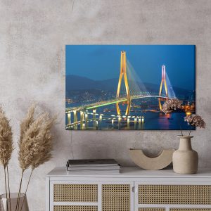 Peinture sur toile Pont Du Port De Busan, Corée Du Sud – Image 3