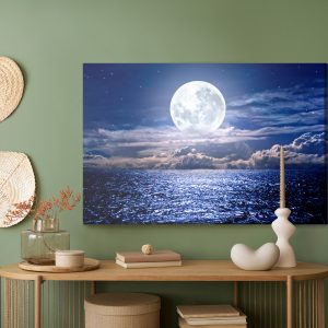 Peinture sur toile Pleine Lune Sur La Mer Baltique – Image 5