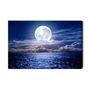 Peinture sur toile Pleine Lune Sur La Mer Baltique – Image 2