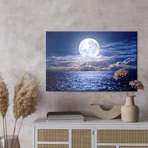 Peinture sur toile Pleine Lune Sur La Mer Baltique – Image 3